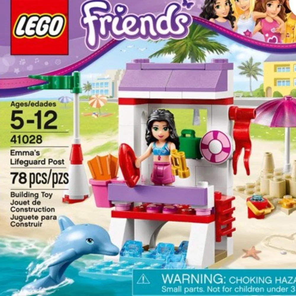 NWOB LEGO Friends Emma's Lifeguard Post Building Set #41028. 78 pieces.